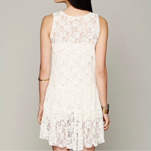 Free People Balletcore Rose Lace Mini Dress in Ivory - Picture 3 of 9